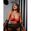 Мягкий кружевной бюстгальтер Sermija 124-09-L красный, Цвет: красный, Размеры: 70C, изображение 2