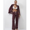 Пижама с брюками из хлопка Aruelle GEORGETTE, Цвет: бордовый, Размеры: XS, изображение 2