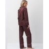 Пижама с брюками из хлопка Aruelle GEORGETTE, Цвет: бордовый, Размеры: XS, изображение 3