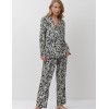 Пижама женская с брюками из вискозы Aruelle SOLENE, Цвет: чёрный/молочный, Размеры: XS, изображение 2