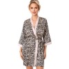 Атласный халат под пояс Donna SHEILA dressing gown beige, Цвет: пудровый, Размеры: L