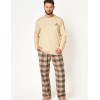 Пижама мужская с фланелевыми штанами Key MNS 403, Цвет: бежевый/серый, Размеры: 2XL, изображение 2