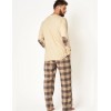 Пижама мужская с фланелевыми штанами Key MNS 403, Цвет: бежевый/серый, Размеры: 2XL, изображение 3