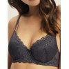 Бюстгальтер балконет с вкладышами пуш-ап Esotiq 43656 CARIS графит, Цвет: графит, Размеры: 65F