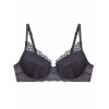Бюстгальтер балконет с вкладышами пуш-ап Esotiq 43656 CARIS графит, Цвет: графит, Размеры: 65F, изображение 5