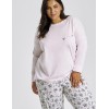Женская хлопковая пижама Taro 3465/3466 ELLA, Цвет: светло-розовый/белый, Размеры: 2XL