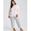 Женская хлопковая пижама Taro 3465/3466 ELLA, Цвет: светло-розовый/белый, Размеры: 2XL, изображение 2