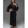 Длинный запашной пеньюар Mia-Amore LEONA 2239 чёрный, Цвет: черный, Размеры: 2XL/3XL