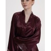 Короткий шёлковый халат Mia-Amore LILIROSE 4593 винный, Цвет: винный, Размеры: 2XL/3XL, изображение 2
