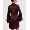 Короткий шёлковый халат Mia-Amore LILIROSE 4593 винный, Цвет: винный, Размеры: 2XL/3XL, изображение 3