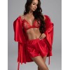 Атласный пеньюар с топом и шортами Mia-Amore LOLI 2315 красный, Цвет: красный, Размеры: 2XL
