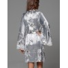 Короткий запашной халат Mia-Amore ARABEL 4773 серебристый, Цвет: серебристый, Размеры: 4XL/5XL, изображение 3