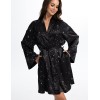 Чёрный атласный халат Mia-Amore ESTELLA 2243, Цвет: черный, Размеры: L/XL