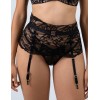 Высокий кружевной пояс Alles THE ICON garter belt черный, Цвет: черный, Размеры: XL