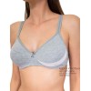 Хлопковый бюстгальтер без косточек Sielei NATURAL COTTON 1452 nero grigio melange, Цвет: grigio melange, Размеры: 75B, изображение 3