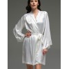 Короткий шёлковый халат Mia-Amore LILIROSE 4593 белый, Цвет: белый, Размеры: 2XL/3XL