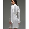 Короткий шёлковый халат Mia-Amore LILIROSE 4593 белый, Цвет: белый, Размеры: 2XL/3XL, изображение 2