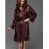 Рубашка халат из атласа Mia-Amore ILONA 7547 шоколад, Цвет: шоколад, Размеры: 2XL/3XL