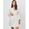 Короткий халат под пояс Aruelle ADA, Цвет: экрю, Размеры: XS