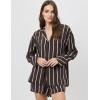 Полосатый комплект с шортами Aruelle CEDAR SET, Цвет: шоколадный, Размеры: XS