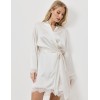 Халат из вискозы Aruelle ISABEAU, Цвет: молочный, Размеры: XS
