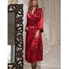 Длинный шелковый халат Mia-Amore CARMEN 3169, Цвет: бордо, Размеры: 2XL/3XL
