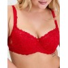 Кружевной бюстгальтер на поролоне Lina A 6086 красный, Цвет: красный, Размеры: 90B