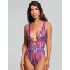 Слитный купальник с глубоким вырезом Cosita Linda CLM26096 EXOTIC SHADE, Цвет: мульти, Размеры: M