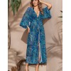Длинный пляжный халат Mia-Amore TROPICAL ISLAND 2363, Цвет: синий, Размеры: 2XL/3XL