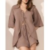 Комплект на завязках Mia-Amore NANCY 6037 шоколадный, Цвет: шоколадный, Размеры: XL, изображение 4