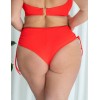 Плавки бразилиана высокие Kris Line CORAL brasyliana high waist, Цвет: коралл, Размеры: M