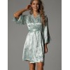 Шелковый короткий халат Mia-Amore TIFFANY 4913, Цвет: мятный, Размеры: 2XL/3XL, изображение 4