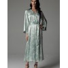 Шелковый длинный халат Mia-Amore TIFFANY 4919, Цвет: мятный, Размеры: 2XL/3XL, изображение 4