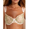 Мягкий бюстгальтер с вышивкой Kinga SUMMER MUSE 1258-SC, Цвет: белый+зеленый, Размеры: 65C