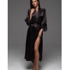 Длинный шелковый халат Mia-Amore WHITE SWAN 3559 черный, Цвет: черный, Размеры: 2XL/3XL, изображение 3
