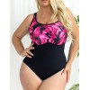 Купальник для бассейна Kris Line BARBADOS body soft full cup, Цвет: черный+фуксия, Размеры: 100E