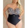 Слитный купальник бандо Kris Line MAUI body balconette MHM, Цвет: леопард, Размеры: 90H