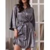 Короткий запашной халат Mia-Amore DIORA 4993 графит, Цвет: графит, Размеры: S/M, изображение 4