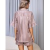 Атласная пижама рубашка с шортами Mia-Amore FLORENCE 2354, Цвет: карамель, Размеры: 3XL, изображение 2