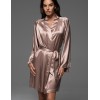 Короткий шелковый халат Mia-Amore LEONARDO 4663 какао, Цвет: какао, Размеры: 2XL/3XL, изображение 2