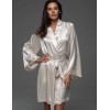 Короткий шелковый халат Mia-Amore LEONARDO 4663 кремовый, Цвет: кремовый, Размеры: 2XL/3XL