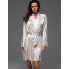 Короткий шелковый халат Mia-Amore LEONARDO 4663 кремовый, Цвет: кремовый, Размеры: 2XL/3XL, изображение 4