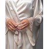 Короткий шелковый халат Mia-Amore LEONARDO 4663 кремовый, Цвет: кремовый, Размеры: 2XL/3XL, изображение 2