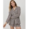 Полосатая пижама с шортами Aruelle BRUNA, Цвет: коричневый, Размеры: S, изображение 2