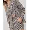 Полосатая пижама с шортами Aruelle BRUNA, Цвет: коричневый, Размеры: S, изображение 4