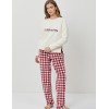 Тёплый домашний комплект Aruelle CLARISSE SET, Цвет: светло-бежевый/красный, Размеры: XS, изображение 2