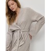 Длинный халат с поясом Aruelle NOA, Цвет: бежевый, Размеры: M, изображение 4