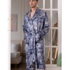 Шелковый мужской халат Mia-Amore MARJANI 9009, Цвет: темно-синий, Размеры: 4XL/5XL