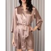 Атласный халат-кимоно Mia-Amore GIGI 2343 карамель, Цвет: карамель, Размеры: 2XL/3XL, изображение 4