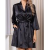 Атласный халат-кимоно Mia-Amore GIGI 2343 черный, Цвет: черный, Размеры: 2XL/3XL, изображение 4